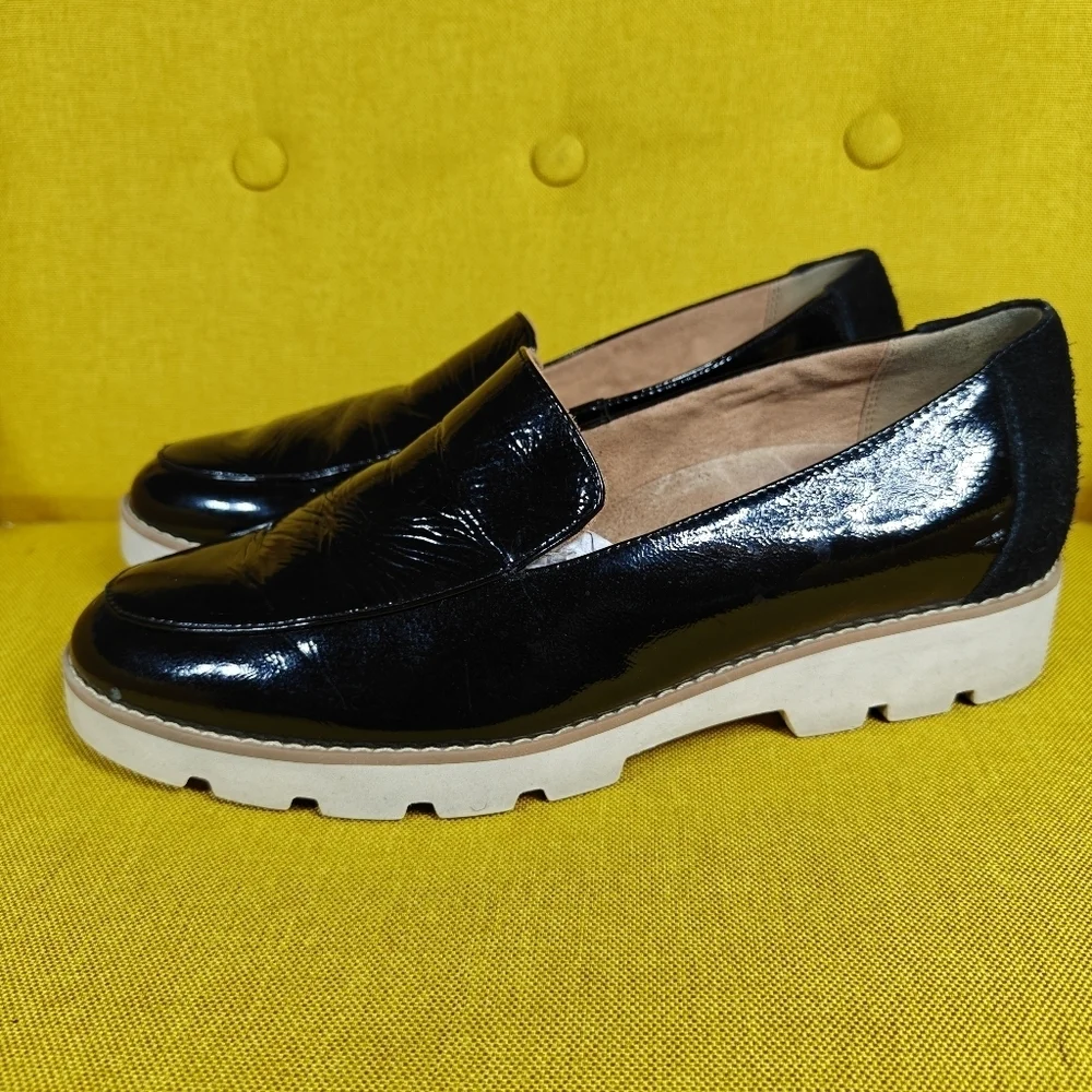 Vionic Kensley Slip On Loafer Black Lug Sole Arch Support Comfy Women's Size 9